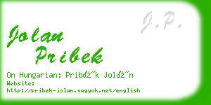 jolan pribek business card